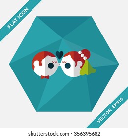 wedding couple flat icon with long shadow,eps10