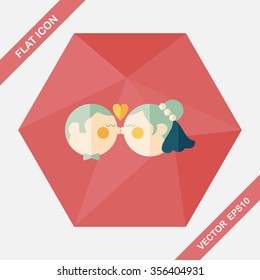 wedding couple flat icon with long shadow,eps10