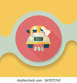 wedding couple flat icon with long shadow,eps10