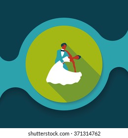 wedding couple flat icon with long shadow,eps10