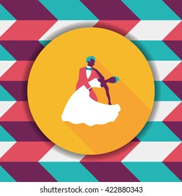 wedding couple flat icon with long shadow,eps10