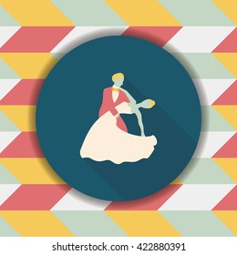 wedding couple flat icon with long shadow,eps10
