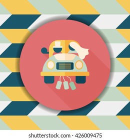wedding couple flat icon with long shadow,eps10