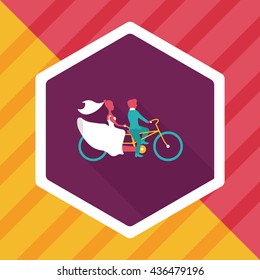 wedding couple flat icon with long shadow,eps10