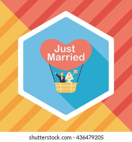 wedding couple flat icon with long shadow,eps10