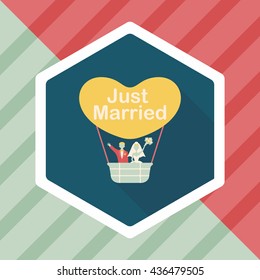 wedding couple flat icon with long shadow,eps10