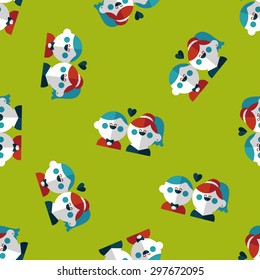 wedding couple flat icon,eps10 seamless pattern background