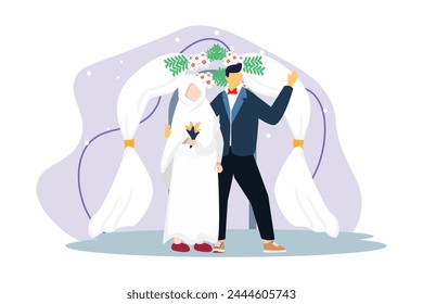 Hochzeit Paar flache Illustration Design