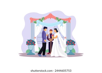 Hochzeit Paar flache Illustration Design