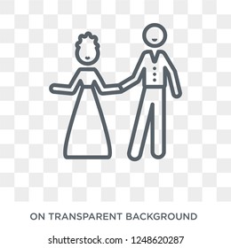 wedding couple icon. wedding couple design concept from Wedding and love collection. Simple element vector illustration on transparent background.