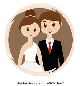 Wedding couple image. Groom and bride - Vector illustration design