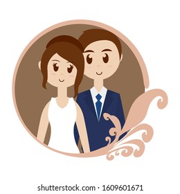 Wedding couple image. Groom and bride - Vector illustration design