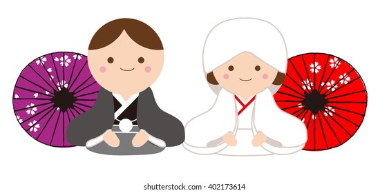 Wedding couple / japanese kimono