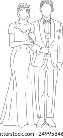 Wedding Couple Line art illustration