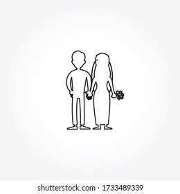 wedding couple line icon. love couple isolated line icon