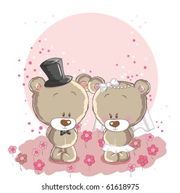 Wedding couple - little cute bears