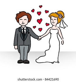 Wedding couple in love