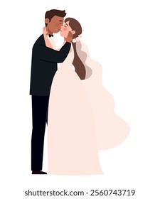 wedding couple in love icon isolated