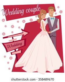 Wedding couple. In love. Vector illustration