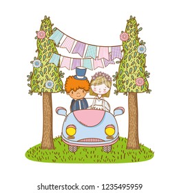 wedding couple marriage cute cartoon