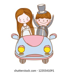 wedding couple marriage cute cartoon