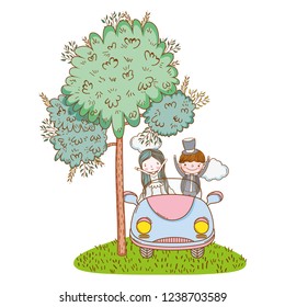 wedding couple marriage cute cartoon