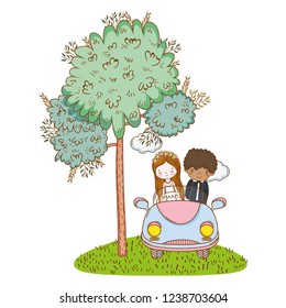 wedding couple marriage cute cartoon