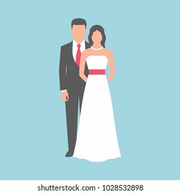
wedding couple on blue background
