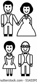 Wedding couple on a white background