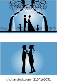 wedding couple and proposal of marriage