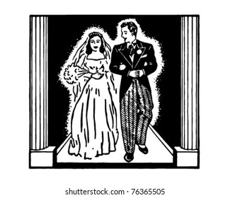 Wedding Couple - Retro Ad Art Illustration