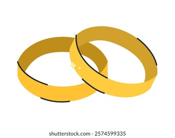 wedding couple rings isolated design