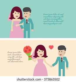 Wedding couple set illustration vector