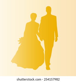 wedding couple silhouette