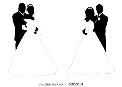 wedding couple silhouette