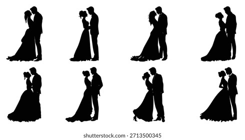 Ilustración vectorial de Paquete de silueta de pareja