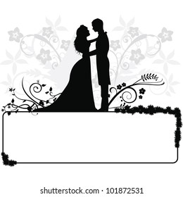 wedding couple  silhouettes background