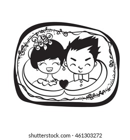 wedding couple sketch illustration vector file