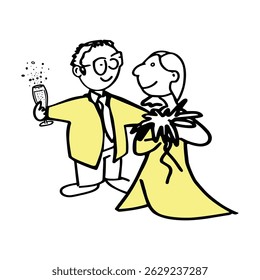 Wedding Couple Vector Art For Poster, Wedding Card EPS 10