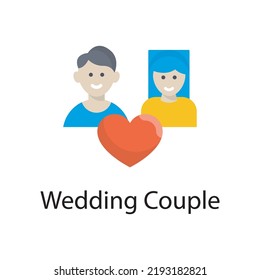 Wedding Couple vector flat Icon Design illustration. Miscellaneous Symbol on White background EPS 10 File