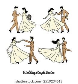 ilustração gráfica do vetor do casal do casamento