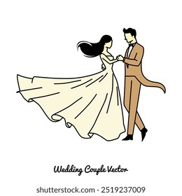 wedding couple vector graphic illustration