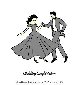 wedding couple vector graphic illustration