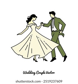 wedding couple vector graphic illustration