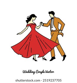 wedding couple vector graphic illustration