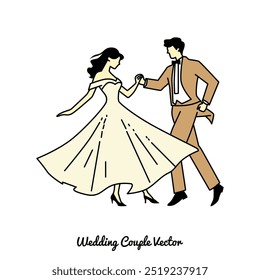 wedding couple vector graphic illustration