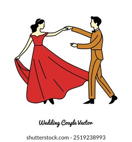 wedding couple vector graphic illustration