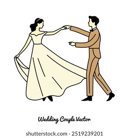 wedding couple vector graphic illustration