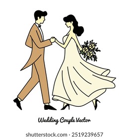 Ilustración gráfica de Vector de pareja de boda