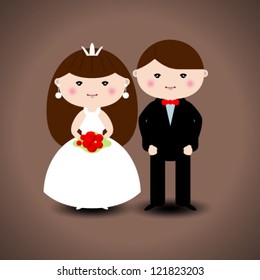 Wedding couple. Vector illustration